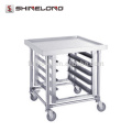 Trolley de cozinha de panela GN GN de ​​aço inoxidável S061 com bancadas de bancada superior